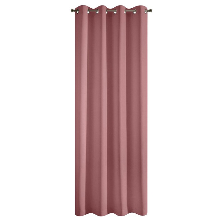 Завеса Eurofirany RITA, Метални халки, тъмно розово, 140x250 см