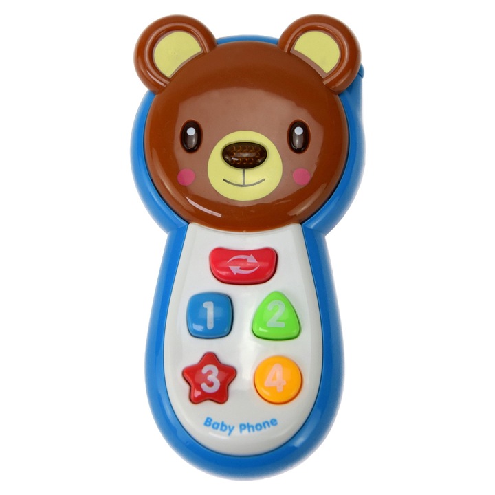Telefon de jucarie pentru copii, Sunet/Lumini, Plastic, Multicolor