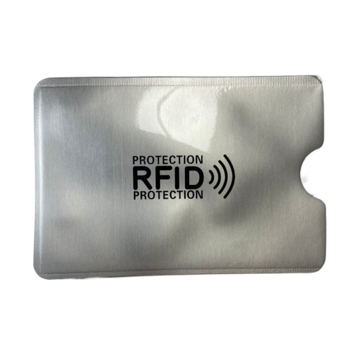 Husa de protectie RFID / NFC / Contactless pentru card bancar Argintiu