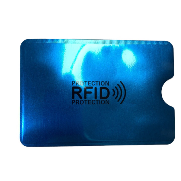 OEM RFID / NFC / Érintés nélküli védőtok, kék, bankkártyához