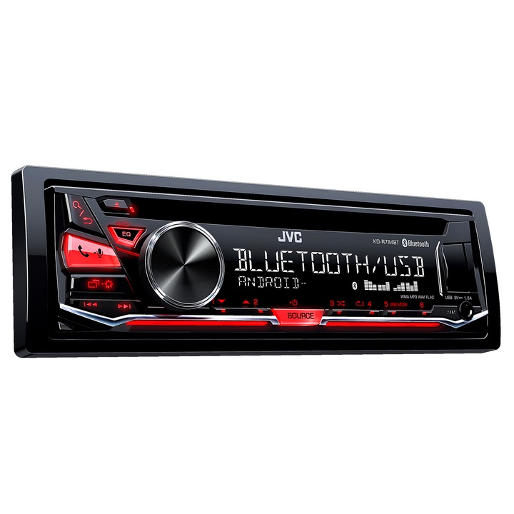 Radio CD auto JVC KD-R784BT, 4x50W, USB, AUX, Bluetooth, Subwoofer control