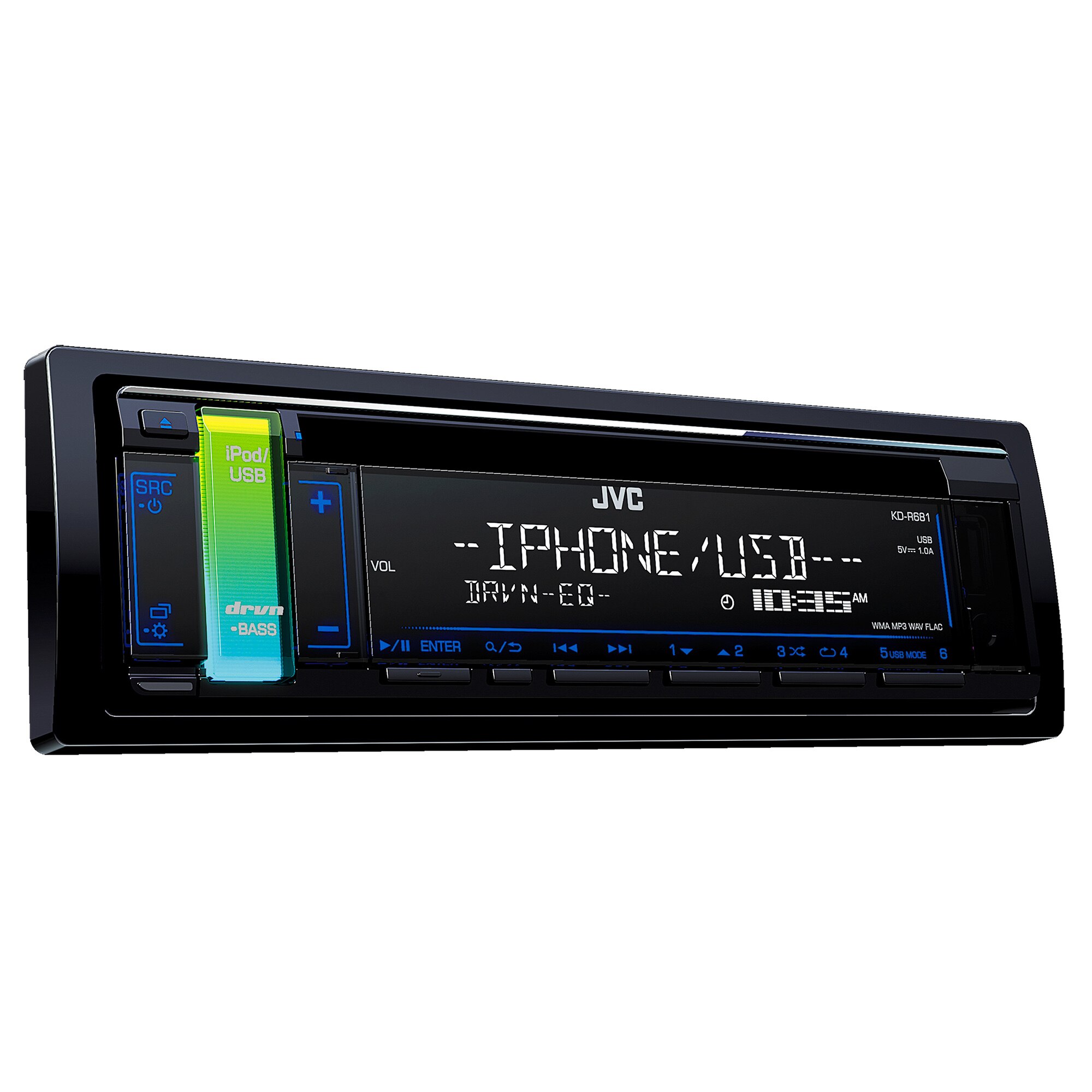 Radio CD auto JVC KDR681, 4x50W, USB, AUX, Accent key culori variabile