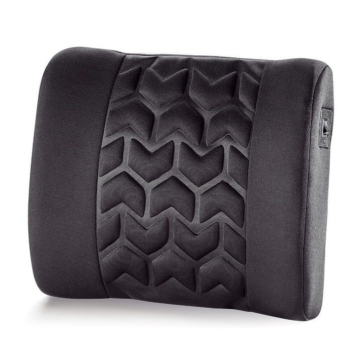 Perna ortopedica lombara cu masaj, din spuma buretata, LOMBAR MASAJ, Negru
