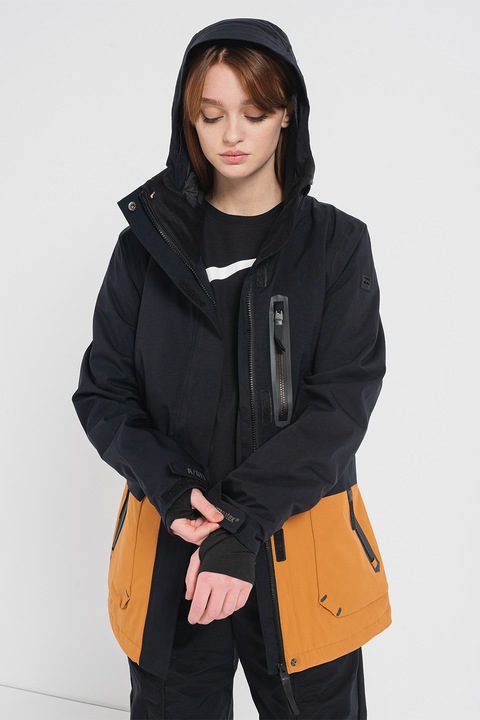 Billabong, Geaca cu gluga pentru ski A/Div Trooper Stx, Negru/Galben mustar, XS