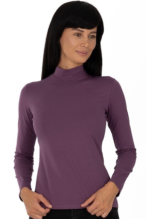 Bluza Dama tip Maleta cu Guler Inalt, Knox, B2005, Violet Pruna, M/INTL