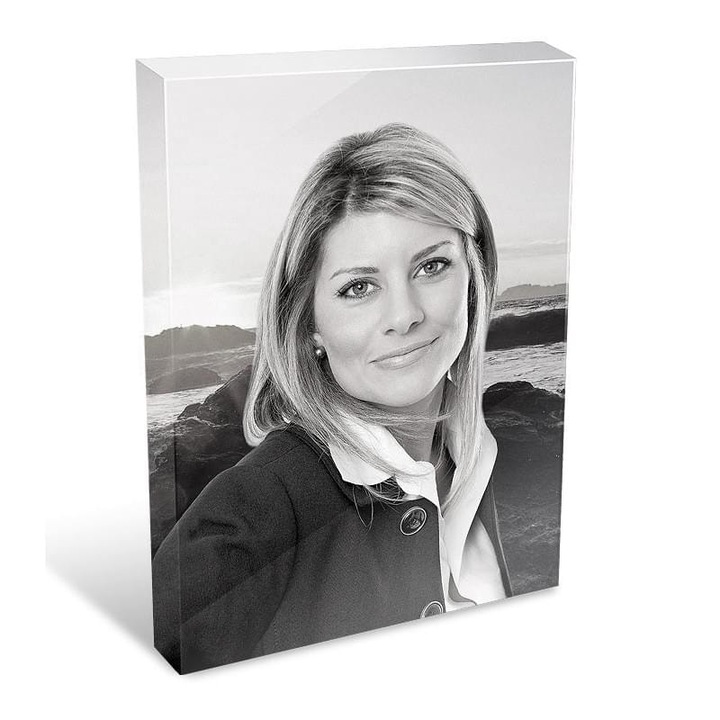 Cristal pentru imagine piatra funerara, Fotoporcelana, Alb-Negru, 9x12 cm