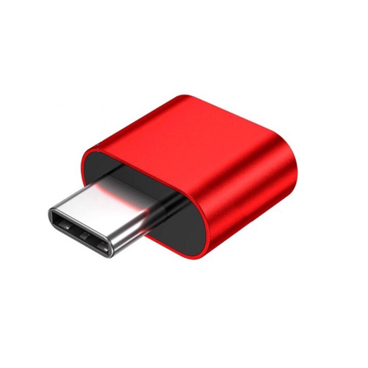 Преходник Metal MTP OTG USB Type C мъжки към USB 3.0 женски Червен