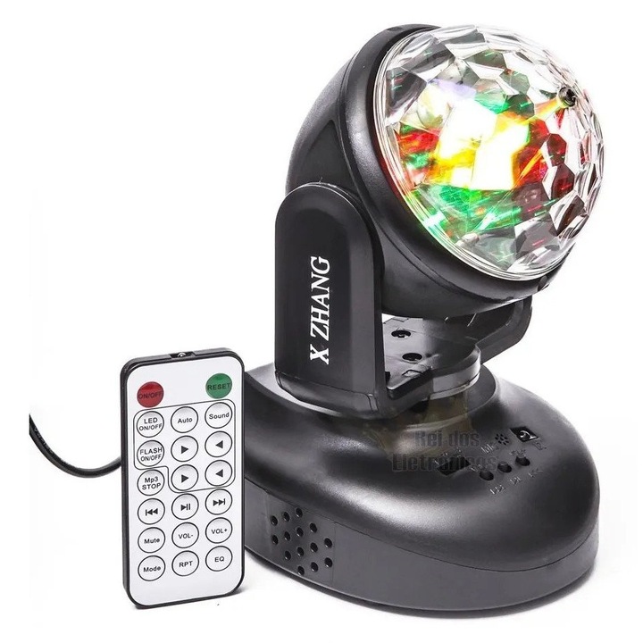 Диско прожектор LSY080, LED, въртящ се на 360 с дистанционно управление