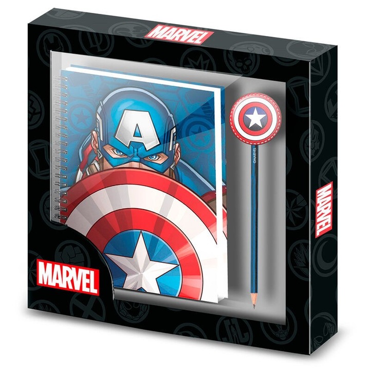Set Agenda, Pix Marvel Captain America Patriot, A5, Multicolor