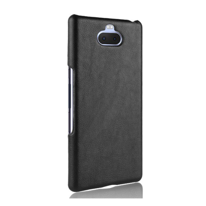 Protectie din plastic pentru telefon (efect piele) NEGRU [Sony Xperia 10 plus (L4213)] (5996457860319)