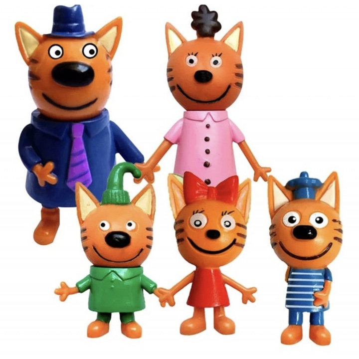 Set 5 figurine pisicute, Rainbow Fox, Multicolor