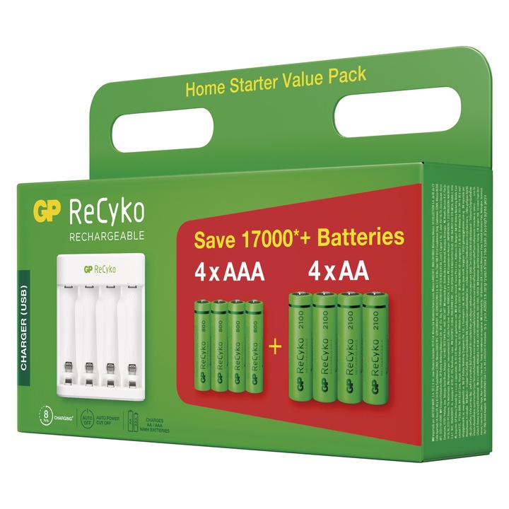 GP akkumulátor töltő Eco E411+ 4× AA 2100 + 4× AAA 800 B51418