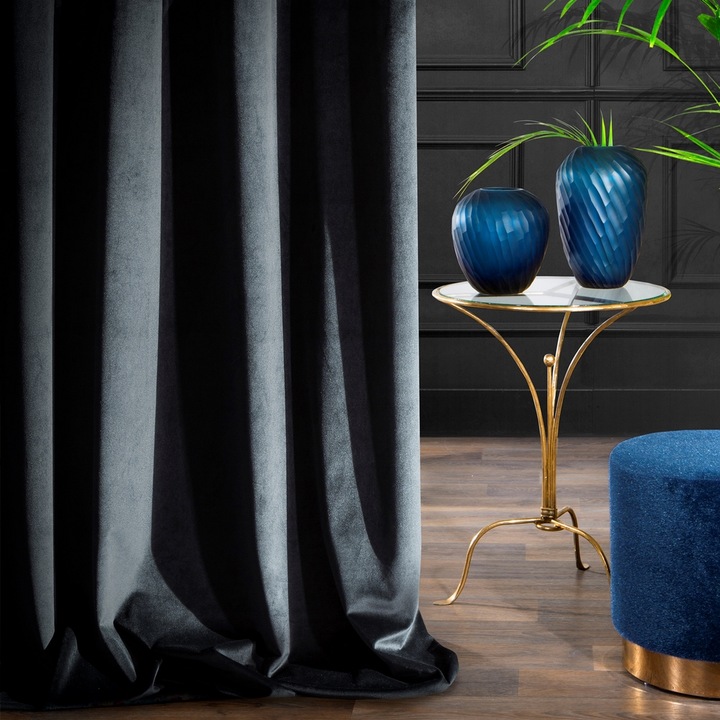 Függöny RIA, Eurofirany, ráncolószalag, 140 x 270 cm, fekete