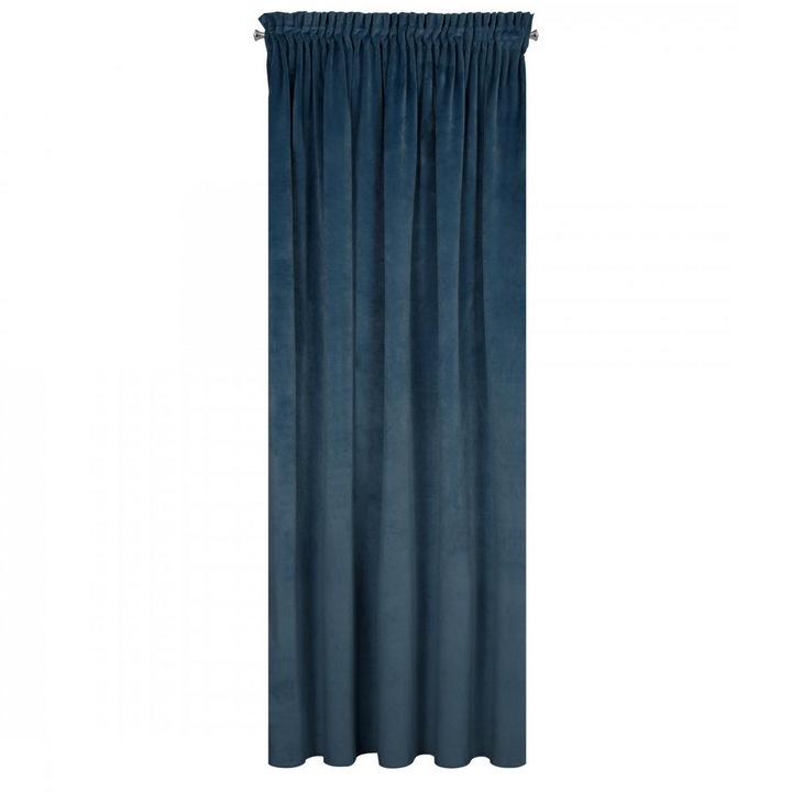 Függöny RIA Eurofirany ráncolószalaggal 140 x 270 cm sötétkék