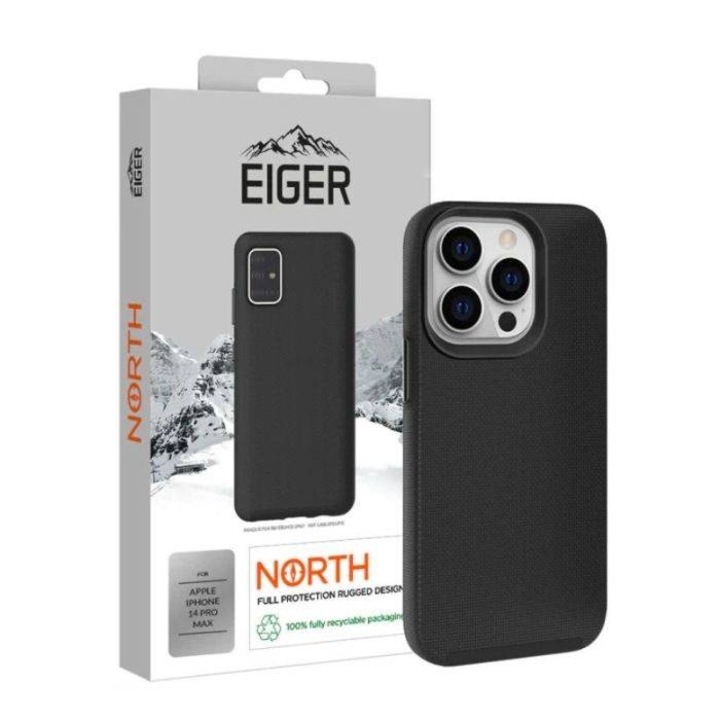 Husa Eiger North Case compatibila cu iPhone 14 Pro Max Black shock resistant