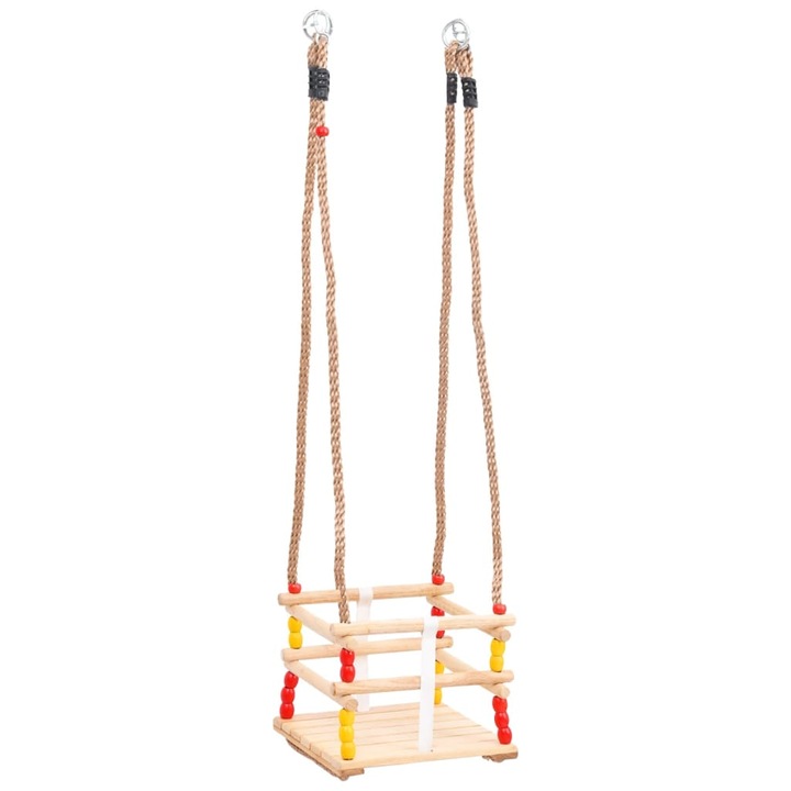 Детска люлка Zakito Europe, дърво, 31x31x180см, червено-жълто