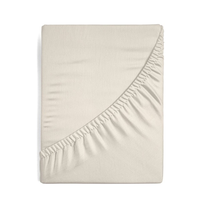 Cearceaf de pat cu elastic Eurofirany, Bumbac, 140x200 cm, Bej