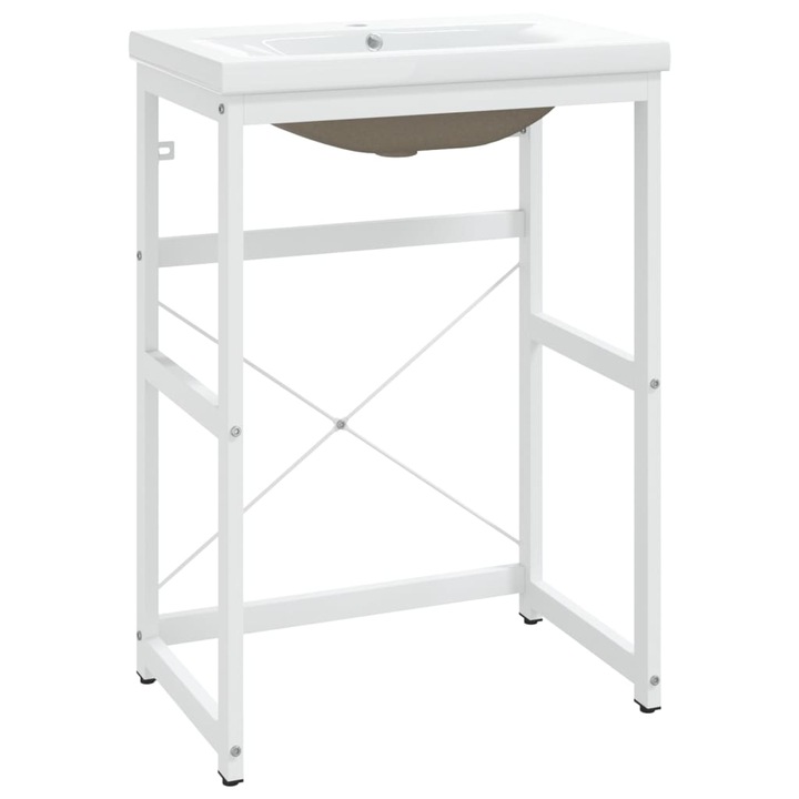 vidaXL fehér vas fürdőszobai mosdókagylóváz beépített mosdóval 3101386