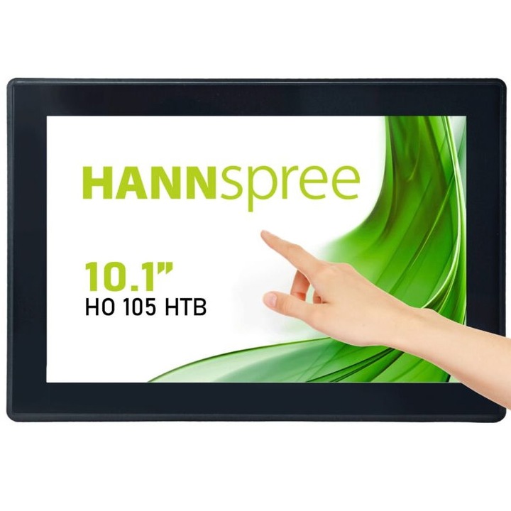 Monitor Portabil TFT LED Hannspree 10.1" HO105HTB, WXGA (1280 x 800), VGA, HDMI, Touchscreen (Negru)