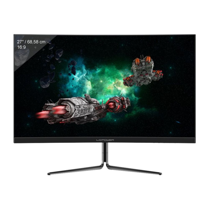 Monitor gaming, LC-Power, LC-M27-FHD-165-C-V2, 27", 68.58 cm, FHD, 1920x1080 pixeli, 165 Hz, Iluminare LED,Negru