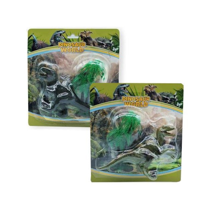 Magic Toys 4117707 Dino World: T-rex vagy Raptor figura fával
