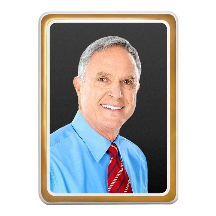 Fotoceramica funerara, Fotoporcelana, Dreptunghi, Cu dunga aurie, 7x10 cm, Alb