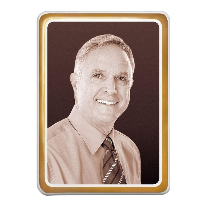 Fotoceramica funerara, Fotoporcelana, Dreptunghi, Cu dunga aurie, 9x12 cm, Alb