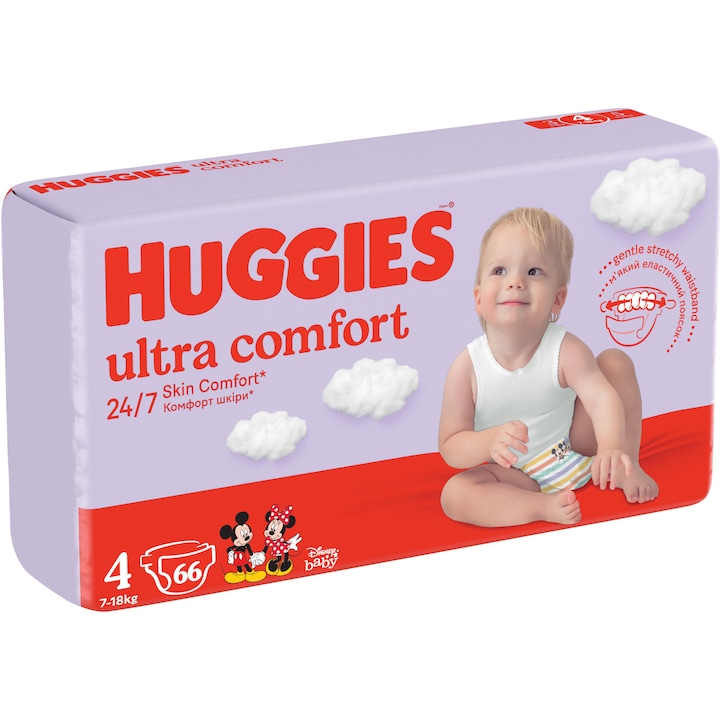 Huggies Ultra Comfort Mega pelenkák, No.4, 8-14 kg, 66 db