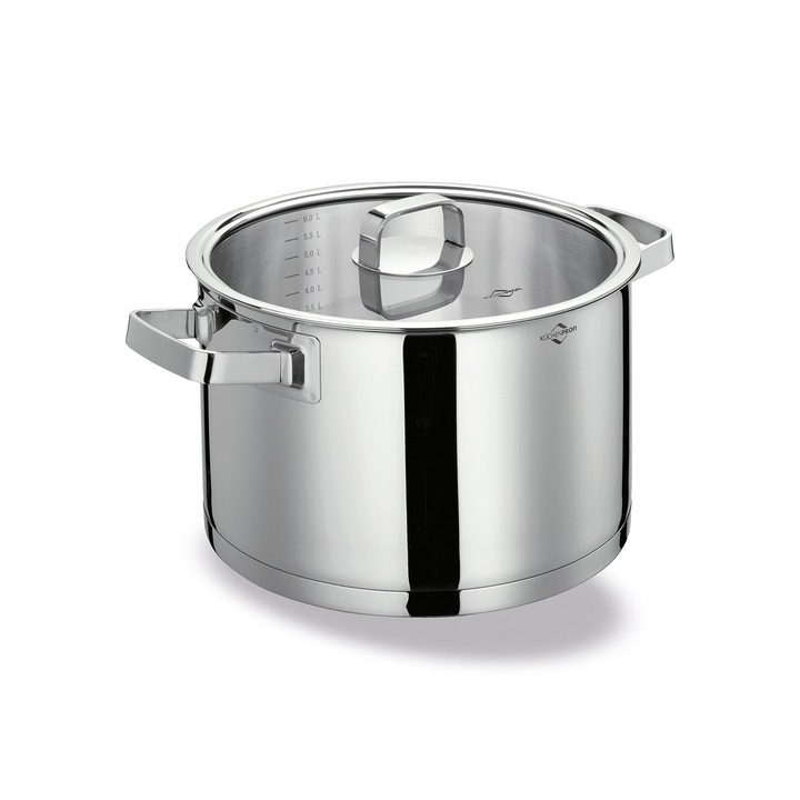 Kuchenprofi San Remo edény fedővel, rozsdamentes acél / üveg, 6,5 l, átm. 24 cm