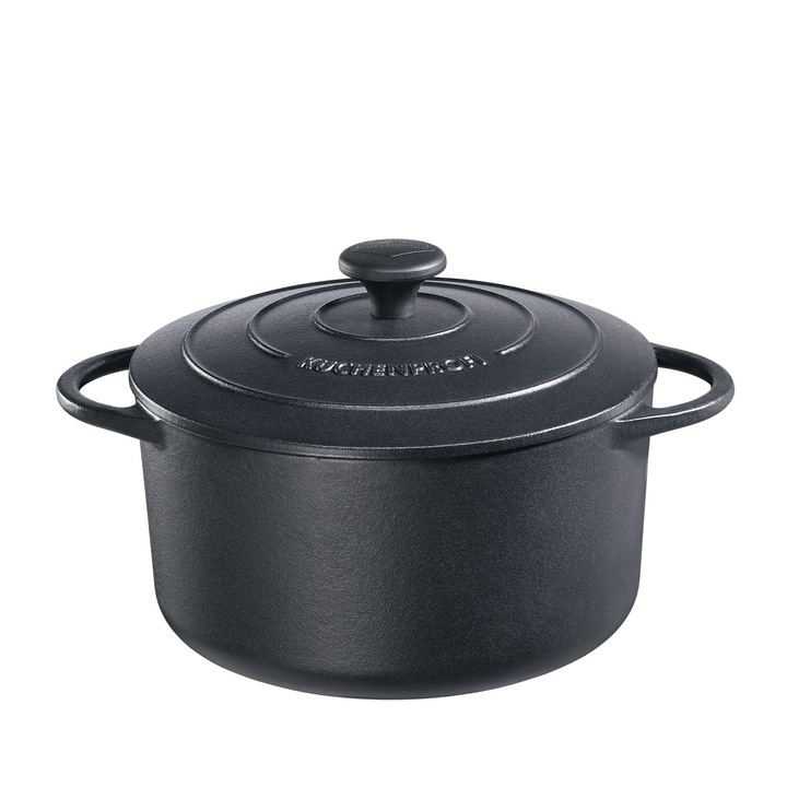 Oala Kuchenprofi Provence, 4,2 L, dia. 24 cm, negru
