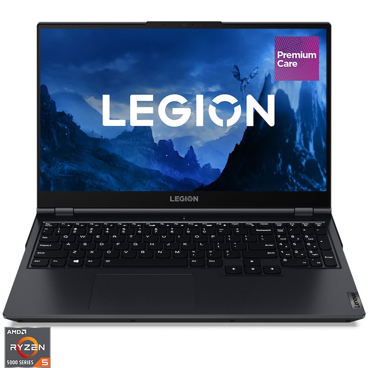 Лаптоп Gaming Lenovo Legion 5 15ACH6, AMD Ryzen™ 5 5600H, 15,6", Full HD, 120Hz, RAM 16GB, 512GB SSD, NVIDIA® GeForce® RTX™ 3050 4GB, No OS