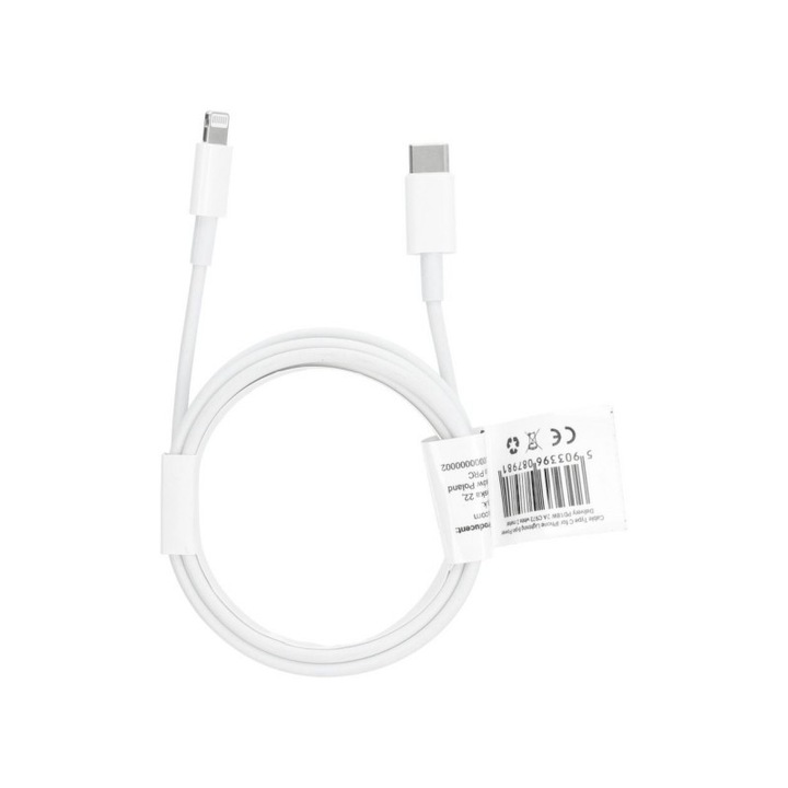 Cablu Date Incarcare Upzz, Usb-c La Lightning, Alb, Lungime 2m -c973