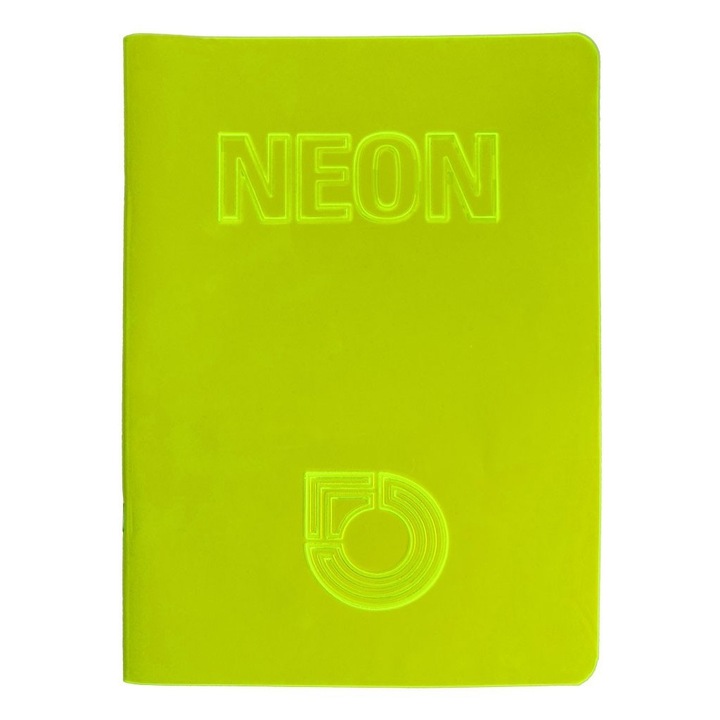 Caiet A4 Dictando 42 File, 80 g, Coperta Neon PP, Verde