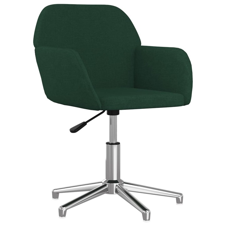 Въртящ се офис стол vidaXL, Плат, 53,5 x 57 x (70 - 77,5) см, Зелен