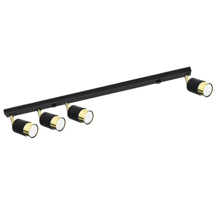 Plafond, Lampex, Massimo 4 Fekete Arany Spotlight Fekete