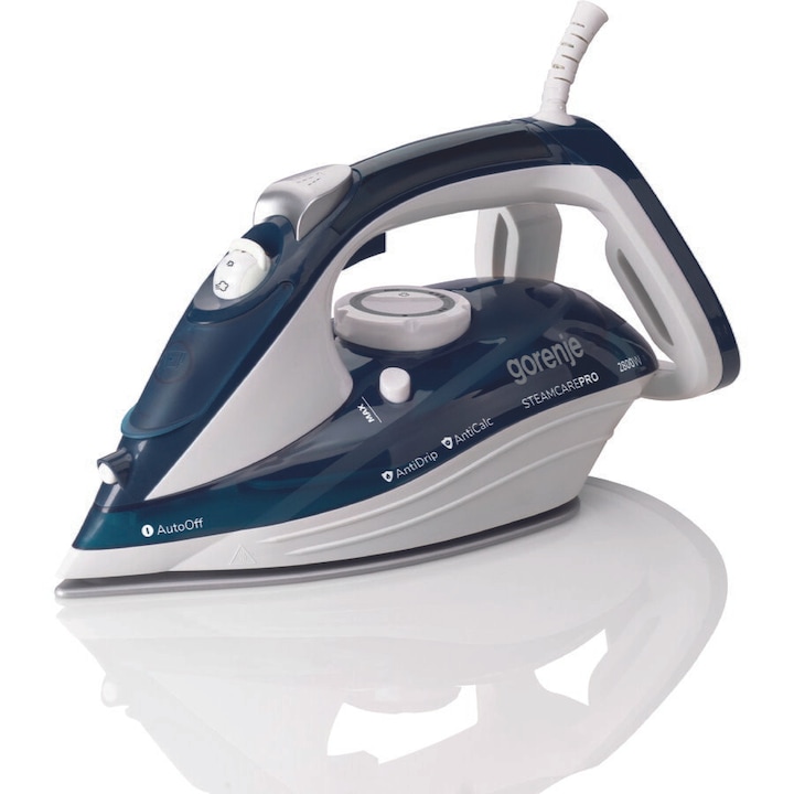 Fier de Calcat GORENJE SIH2800TQC, 2800W, 100g/min, 350ml, Talpa Ceramica, Albastru-Alb