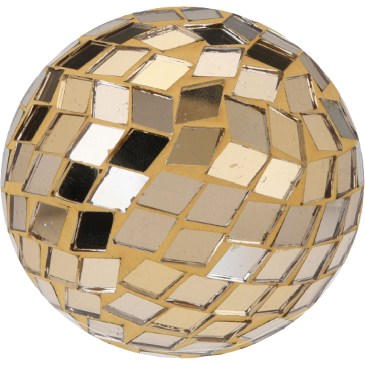 Glob de Craciun, 7 cm, Oglinda mozaic, Auriu