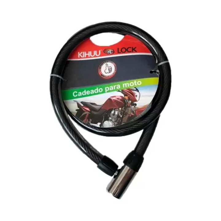 Въже за заключване на велосипед Digital One SP00497, С 2 ключа, Резбована стомана, Покрита с PVC