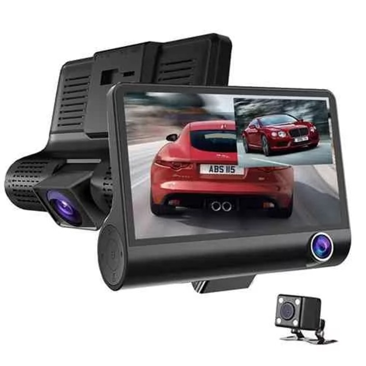 Videórögzítő Digital One SP00511, 3 kamera, FullHD hang, 4" kijelző, Kiegészítő kamera, CarDVR