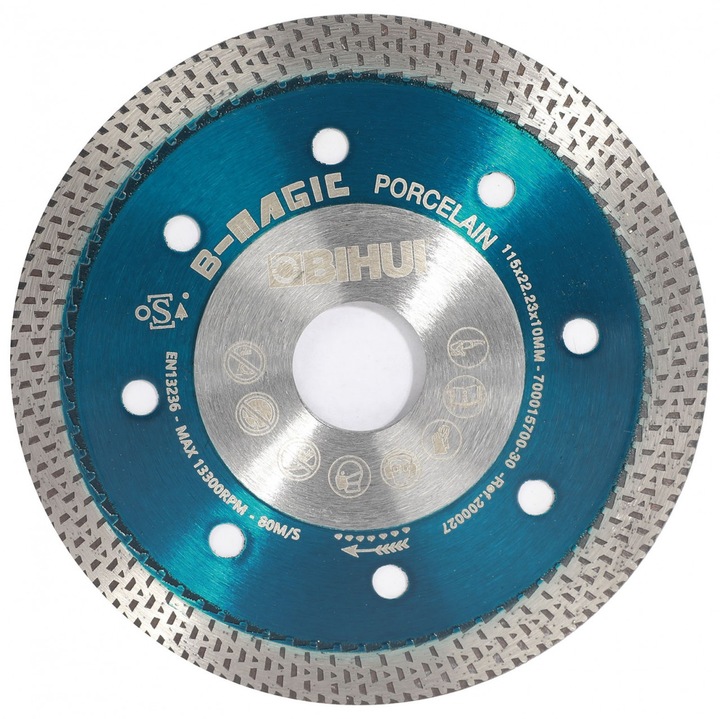 Disc Diamantat, 115x22.2mm, portelan dur, placi ceramice, Super Premium, BIHUI-DCDW115