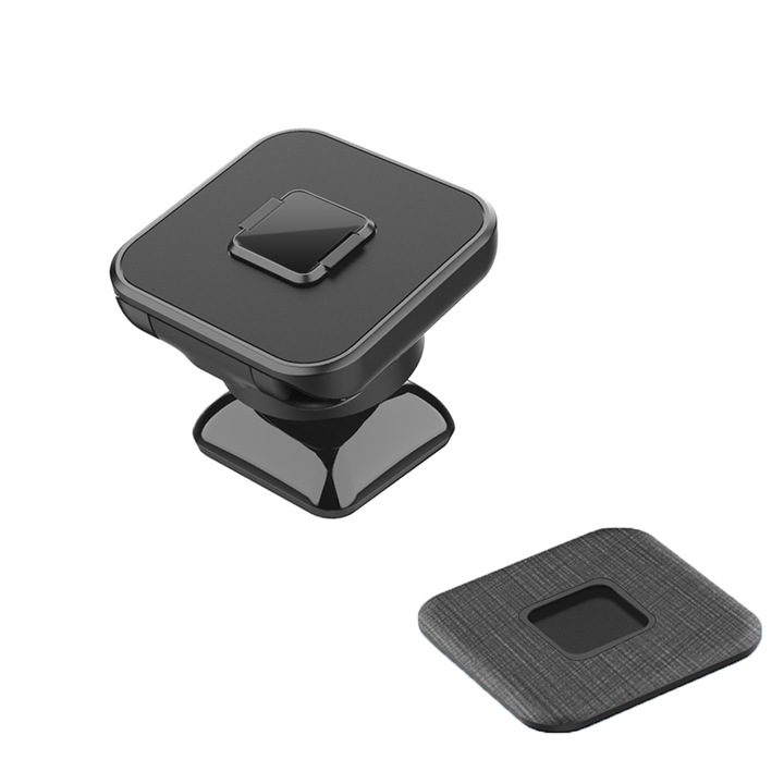 Techone® HL-148B telefontartó, autóba, irodába, otthonra, 3M ragasztóval, kattintással és mágnessel, univerzális, fekete
