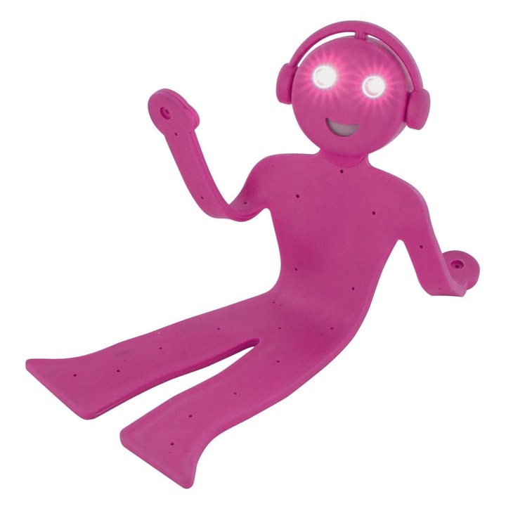 Olvasólámpa, Fukszia Ember, Rugalmas, 2 LED lámpa, 8,5x16 cm