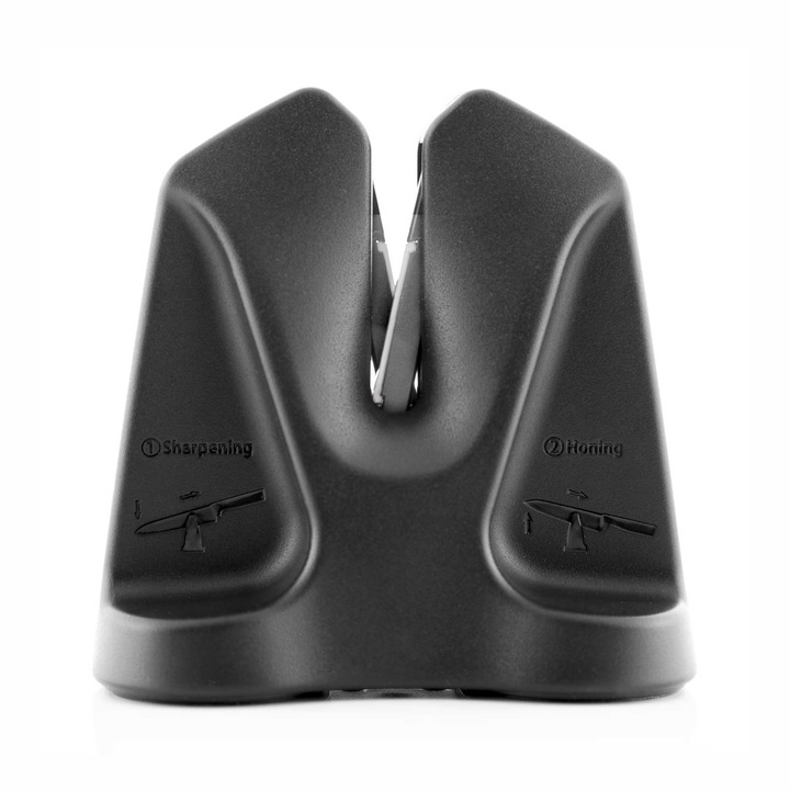 Ascutitor de cutite universal InnovaGoods, Pro V Sharvy, baza aderenta, 9.3 x 9.5 x 5.5 cm, negru