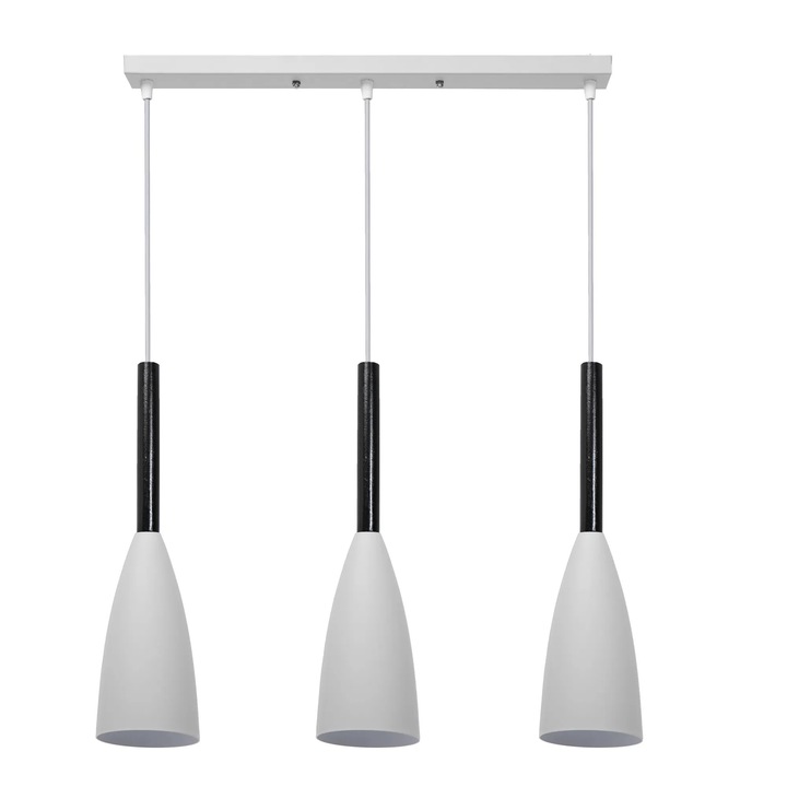 Lustra Suspendabila Letiz 3 Surse E27 60W Aluminiu White 500x260 mm
