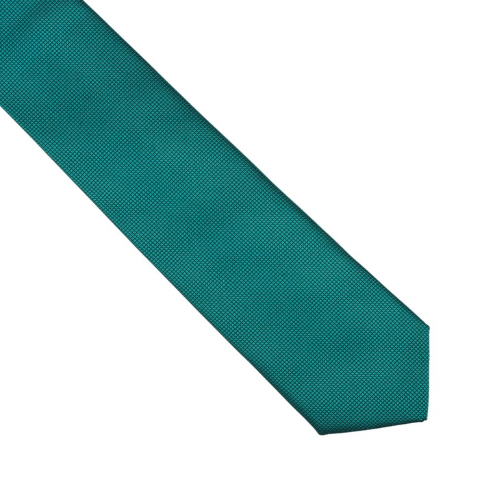 Cravata slim, Onore, verde, poliester, 145 x 5.5 cm, model geometric uni