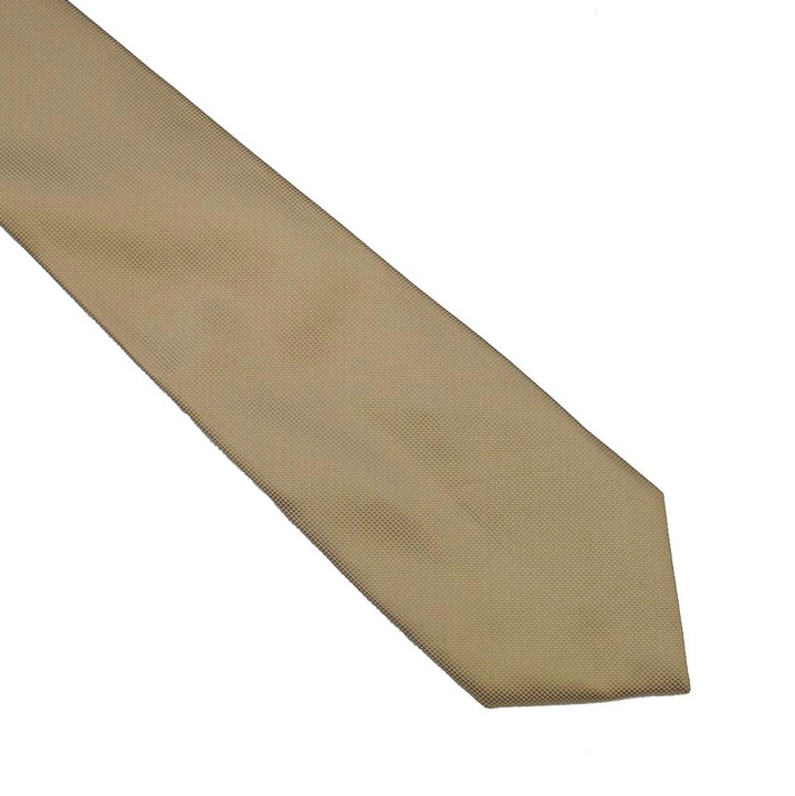 Cravata lata, Onore, crem, microfibra, 145 x 7.5 cm, model geometric uni
