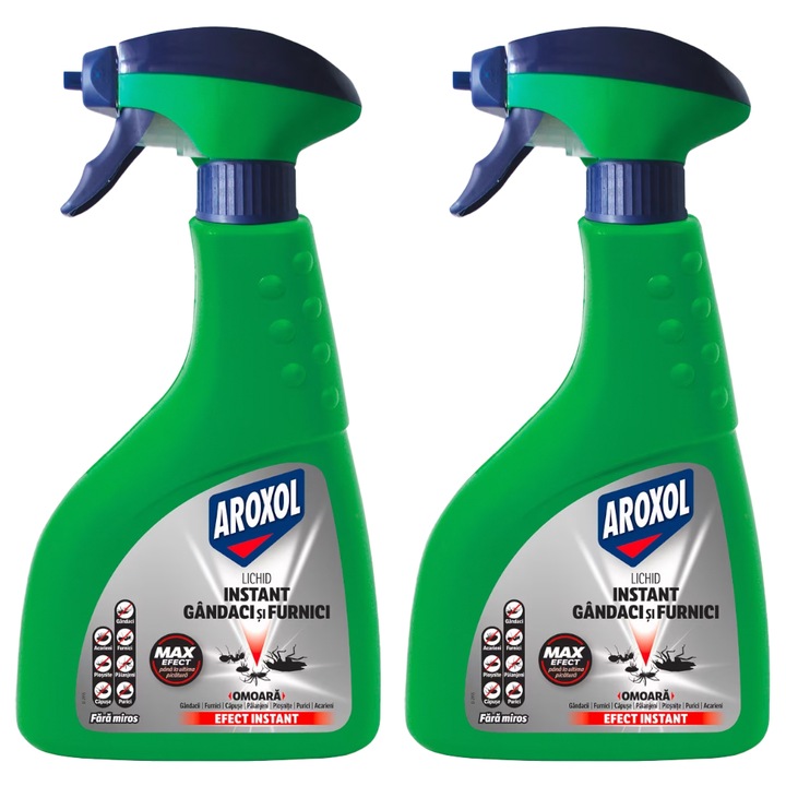 Pachet 2 x Lichid Instant Impotriva Insectelor Taratoare Aroxol, 400 ml