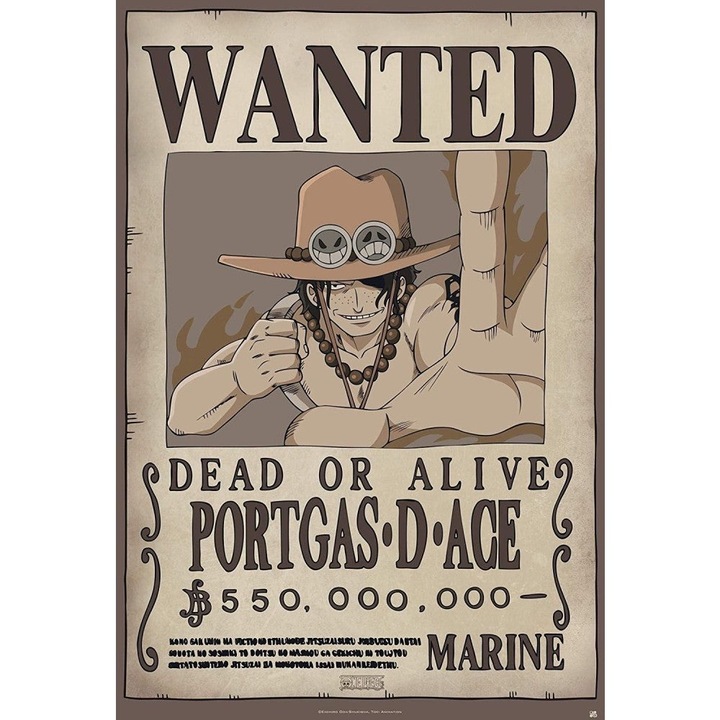 ONE PIECE Poster Wanted Ace (91.5x61)