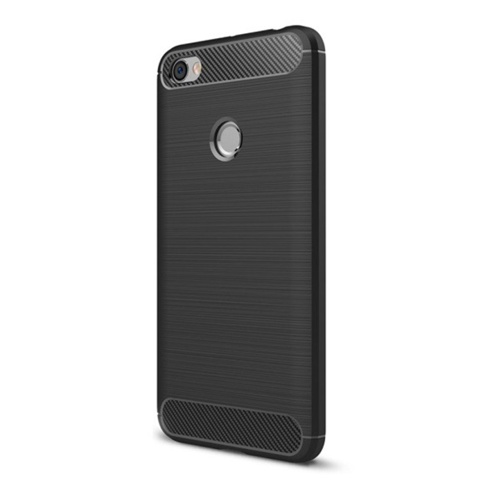Husa telefon, gigapack, Cauciuc/Silicon (impact mediu, Periat, Model carbon) negru pentru Xiaomi Redmi Note 5A