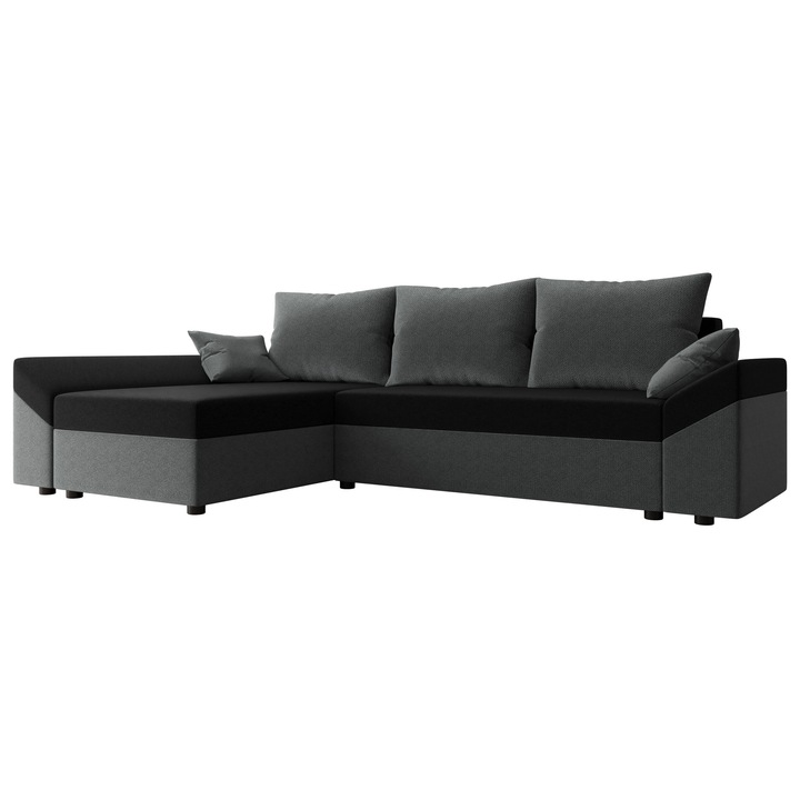 Coltar Peltata L, MIRJAN24, gri / negru / gri, 244x138x82 cm